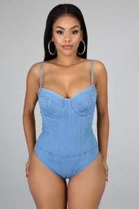 Padded Bodysuit with Adjustable Straps and Press Button Closure